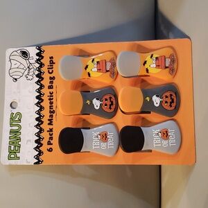 Peanuts Halloween Snoopy Bag Clips 6 Pk NWT